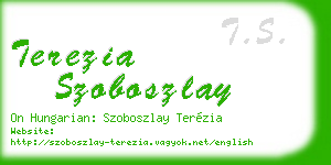 terezia szoboszlay business card